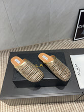 ALAIA WOVEN FLAT SHOES IN GOLD CALFSKIN STYLE 2